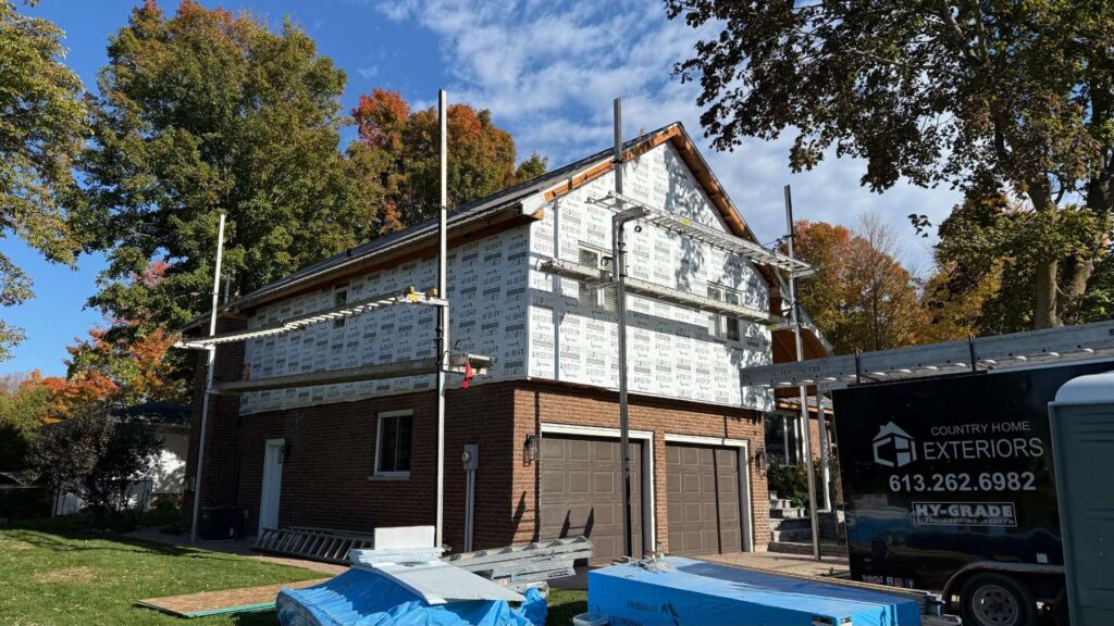 Maitland-lp-smartside-board-batten-install-country-home-exteriors-0273 Home demolition and LP Smartside Board & Batten installation project in Maitland (near Brockville) by Country Home Exteriors