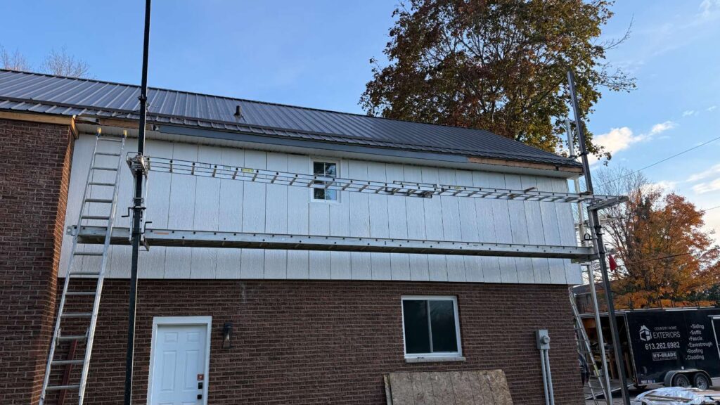 Maitland-lp-smartside-board-batten-install-country-home-exteriors-0383 Home demolition and LP Smartside Board & Batten installation project in Maitland (near Brockville) by Country Home Exteriors